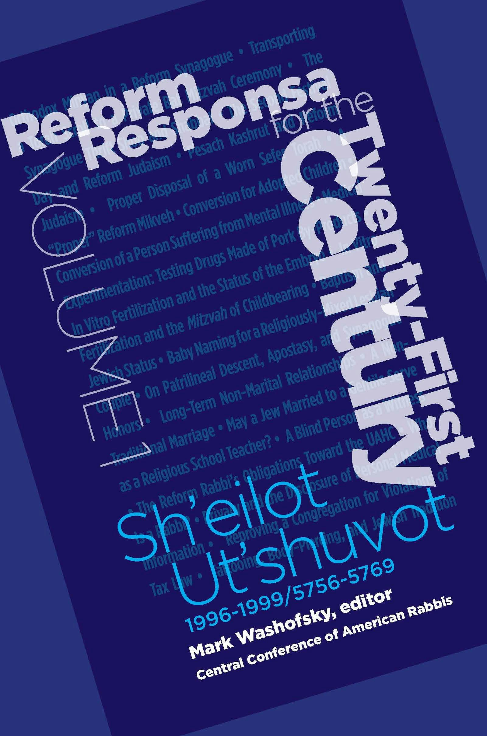 Cover of 'Reform Responsa for the Twenty-First Century, Volume 1' by Mark Washofsky 