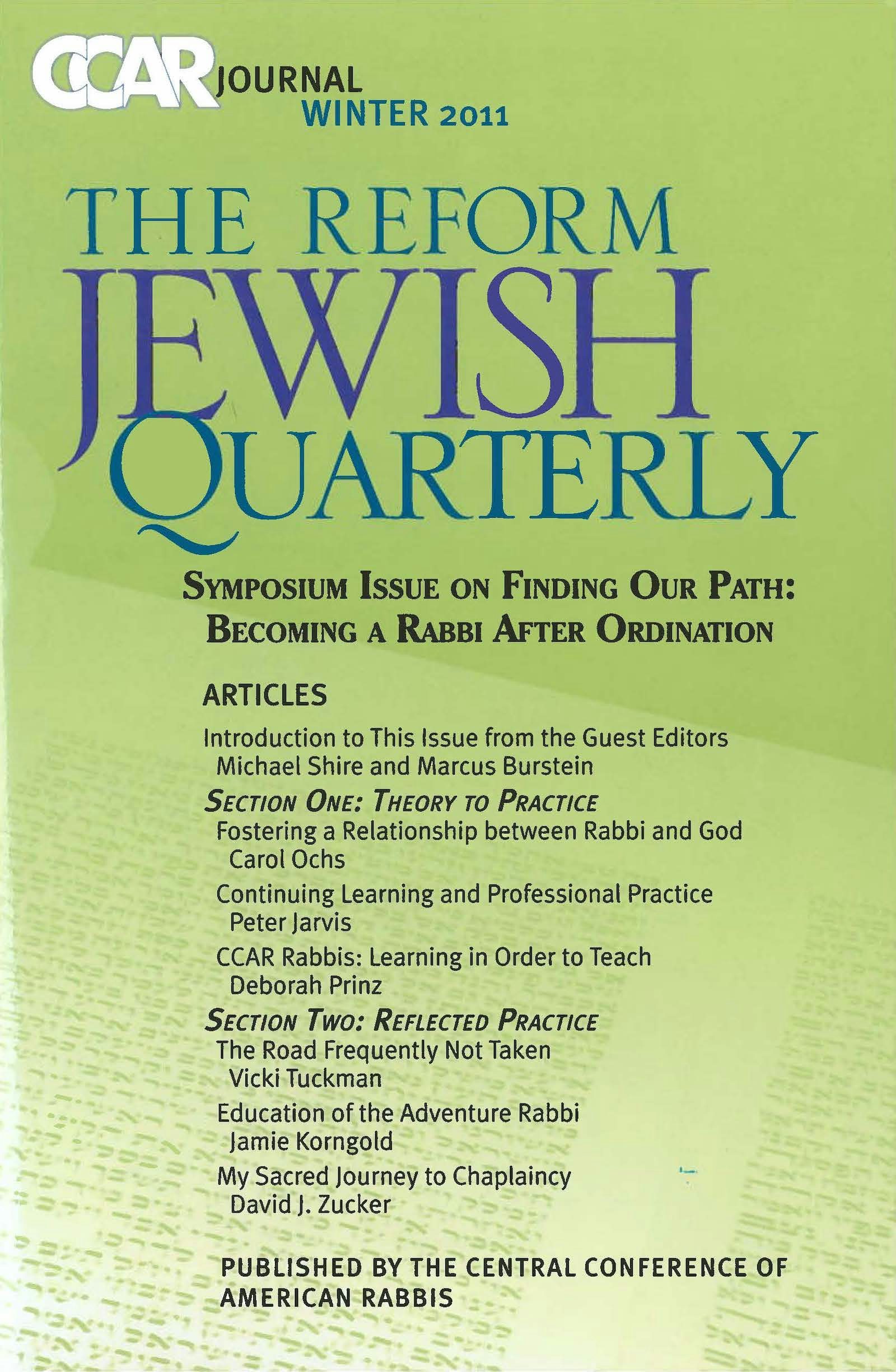 Cover of 'CCAR Journal - Winter 2011' 