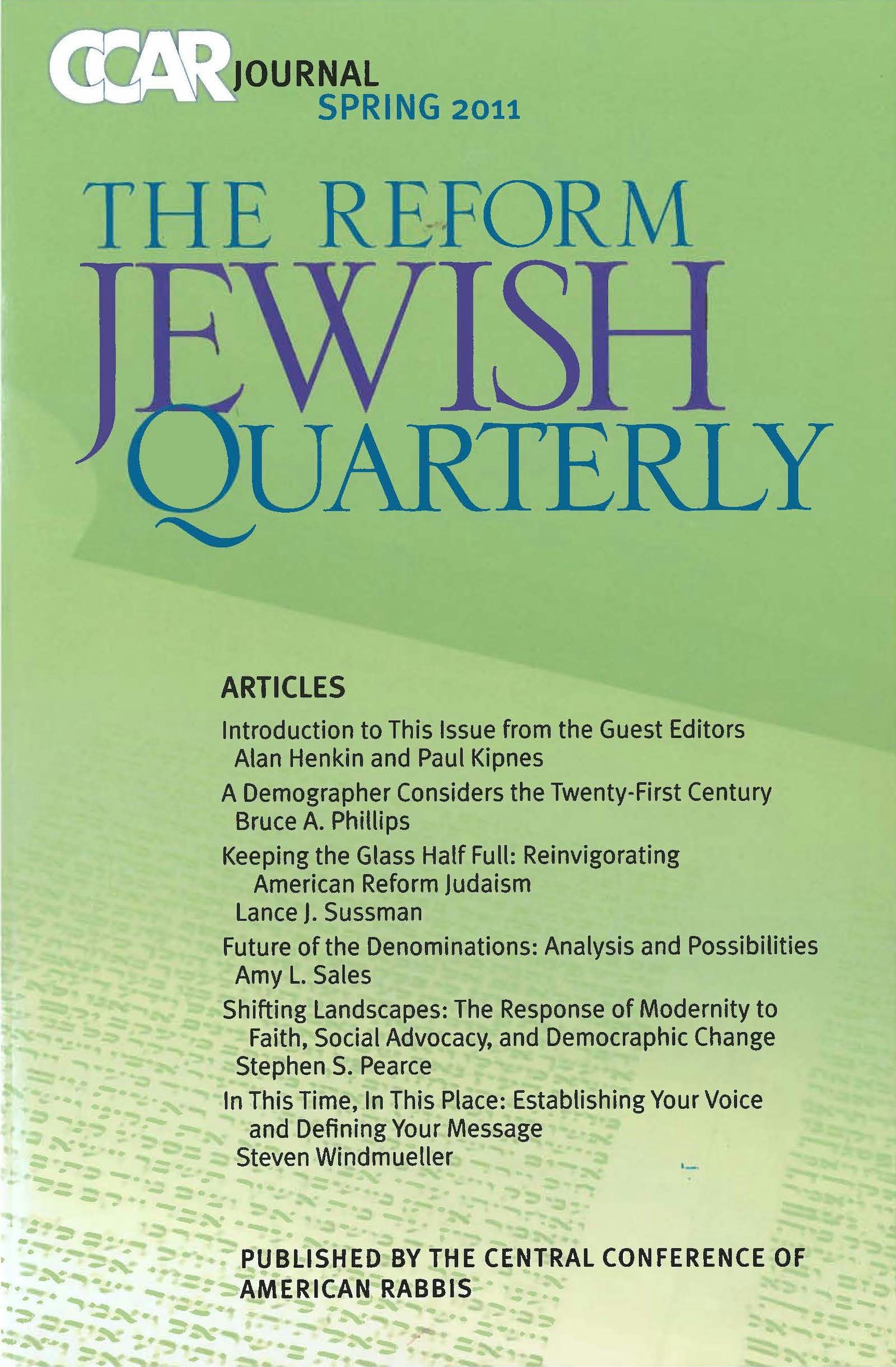 Cover of 'CCAR Journal - Spring 2011' 