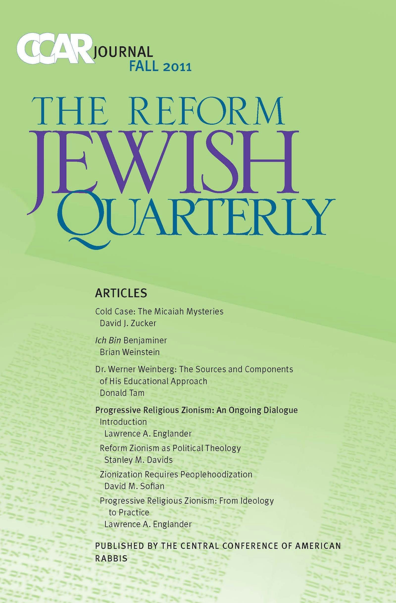 Cover of 'CCAR Journal - Fall 2011' by Rabbi Susan E. Laemmle 