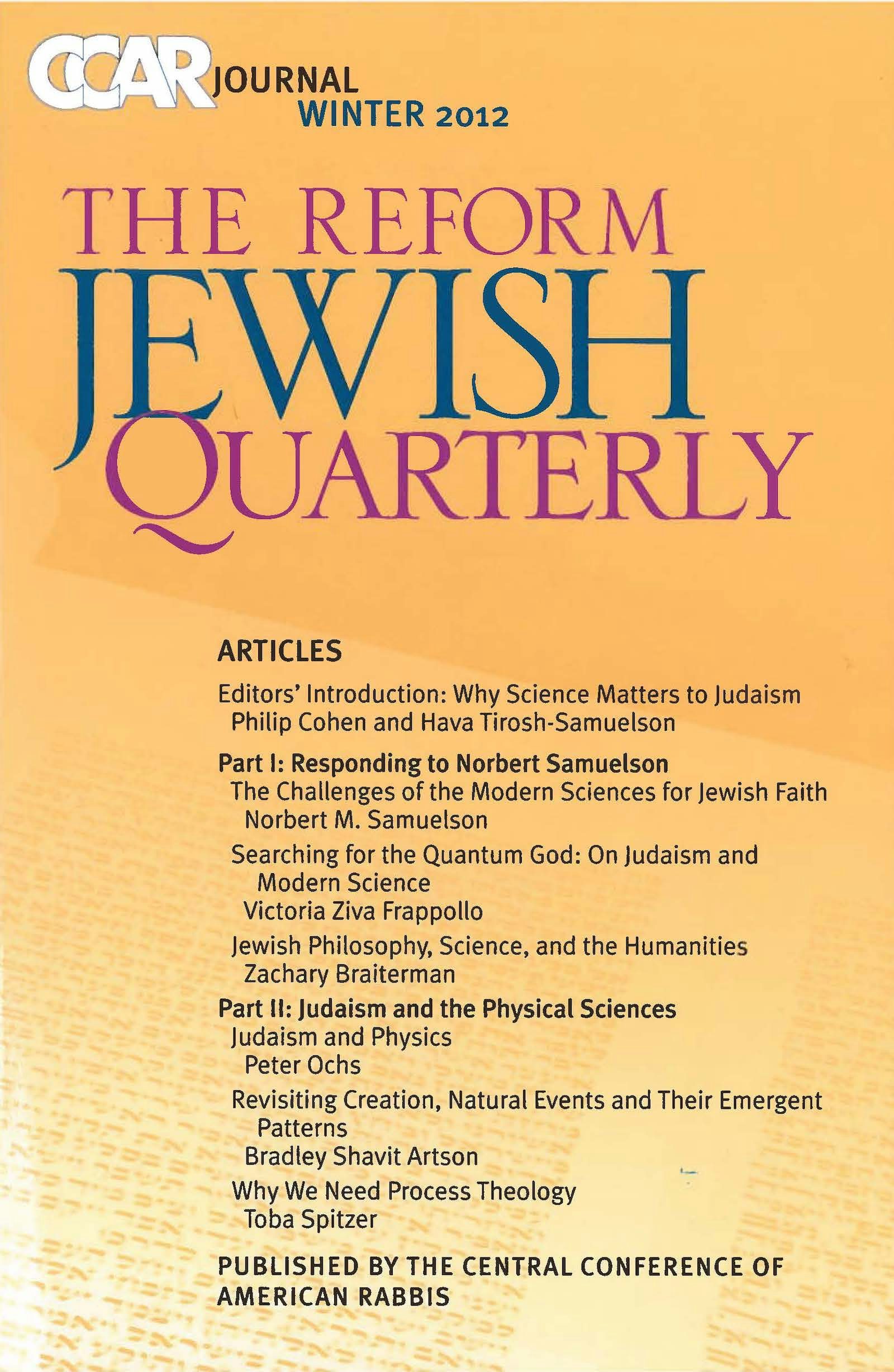 Cover of 'CCAR Journal - Winter 2012' 