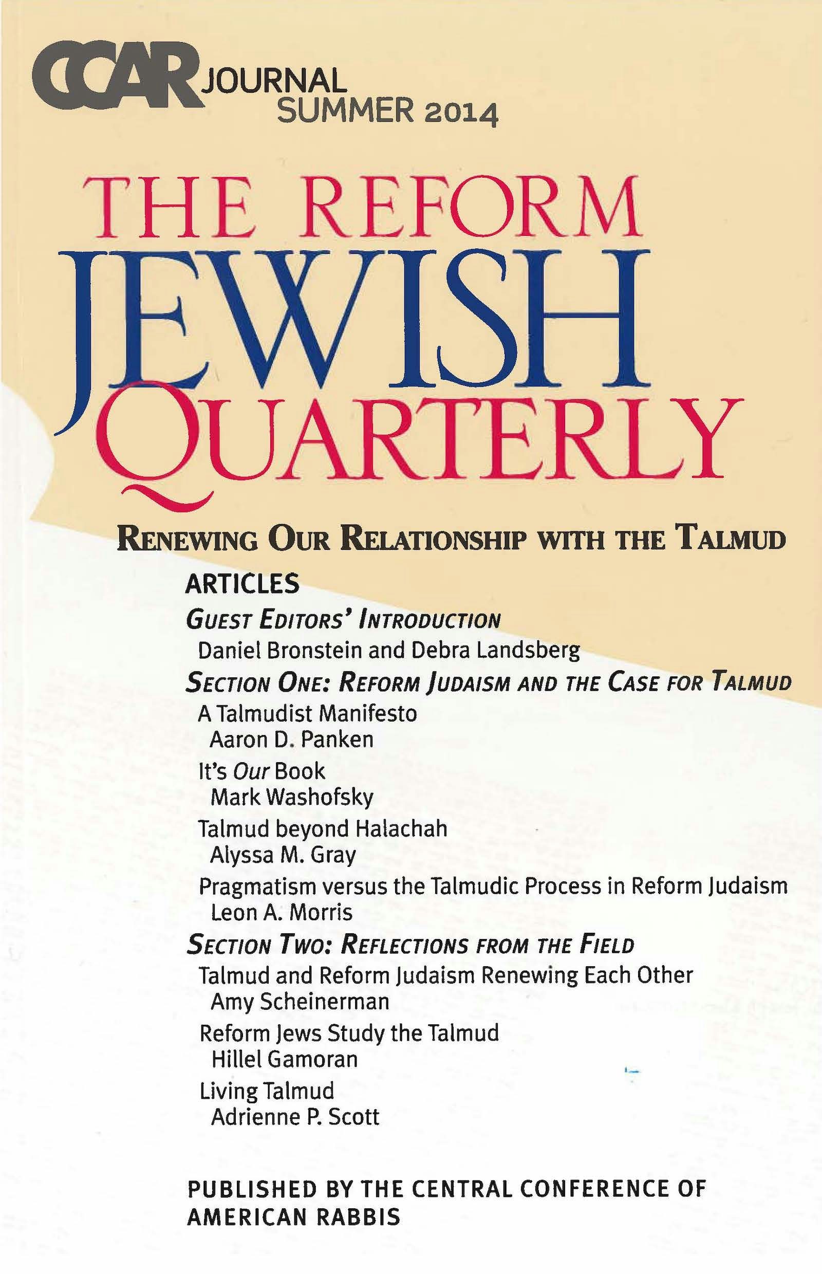 Cover of 'CCAR Journal - Summer 2014' 