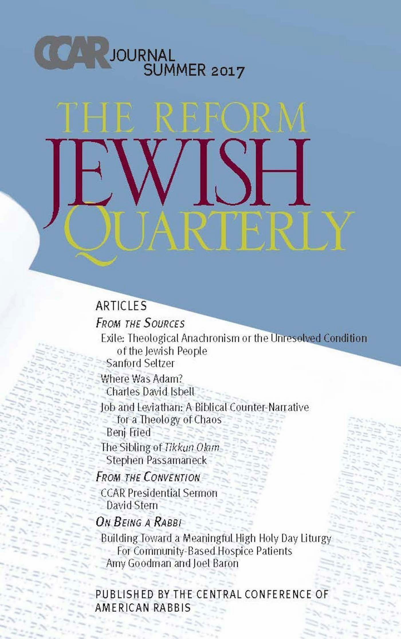 Cover of 'CCAR Journal - Summer 2017' 