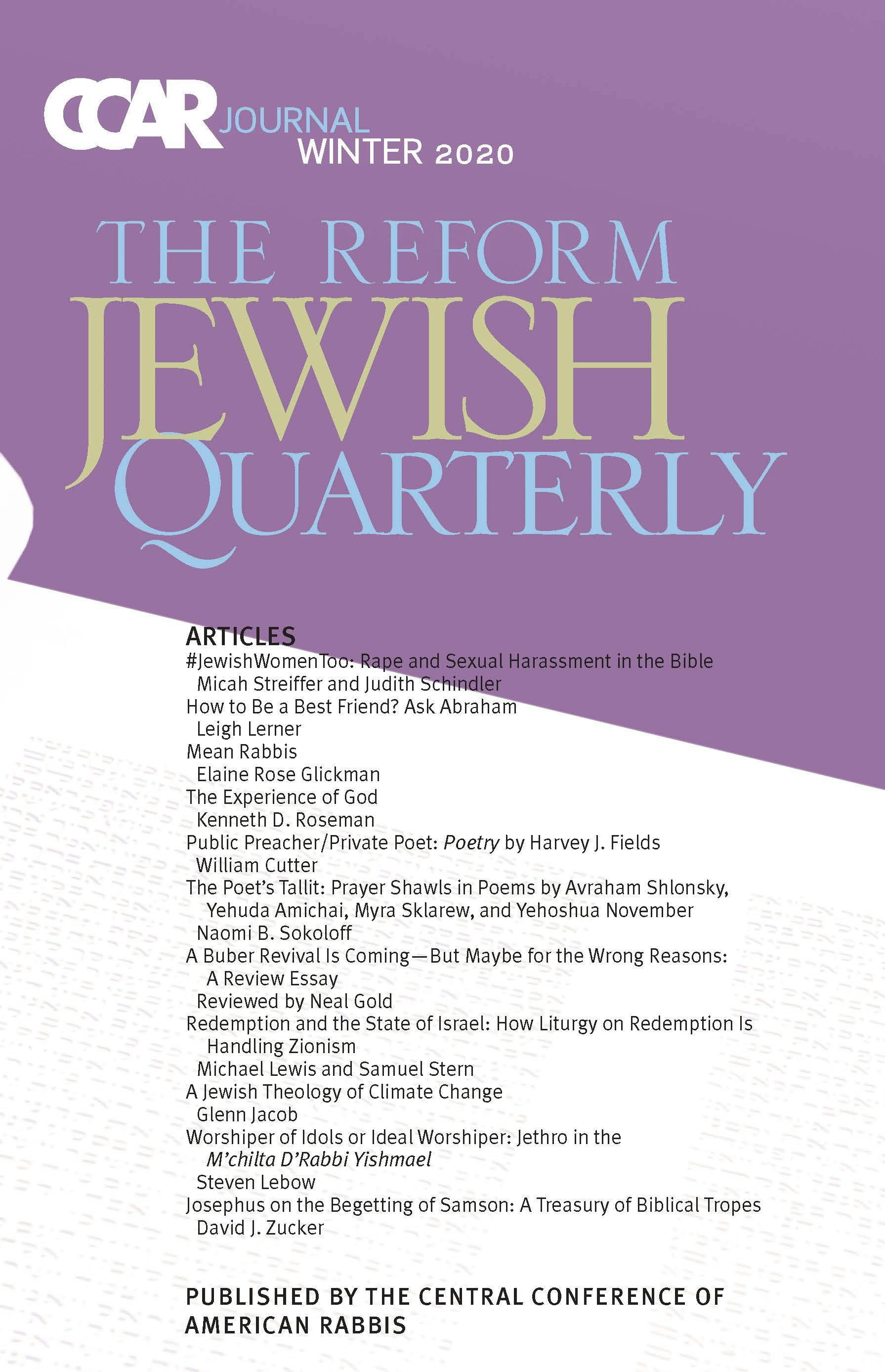 Cover of 'CCAR Journal - Winter 2020' by Elaine Rose Glickman 