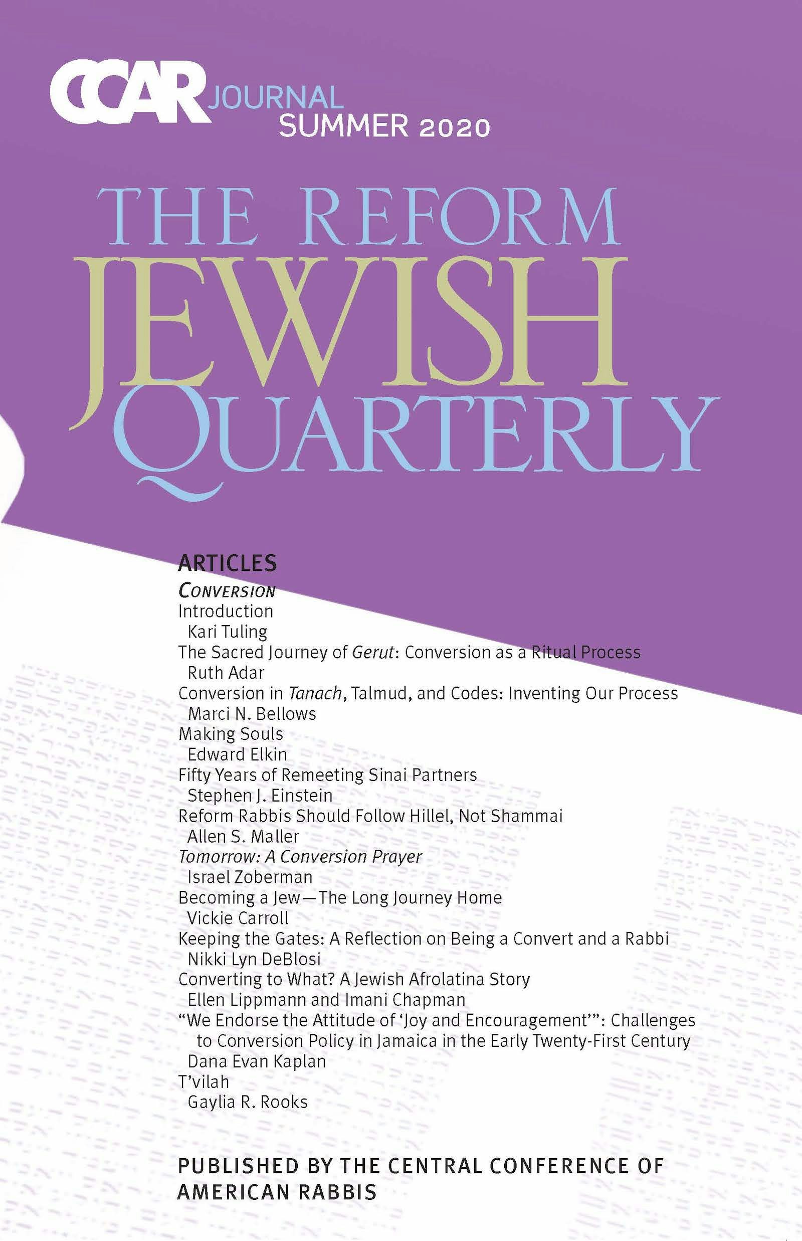 Cover of 'CCAR Journal - Summer 2020' by Elaine Rose Glickman 