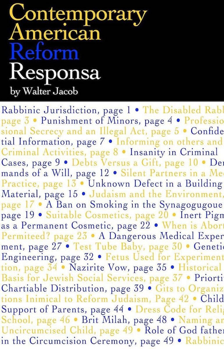Cover of 'Contemporary American Reform Responsa - PDF Electronic Version' by Walter Jacob 
