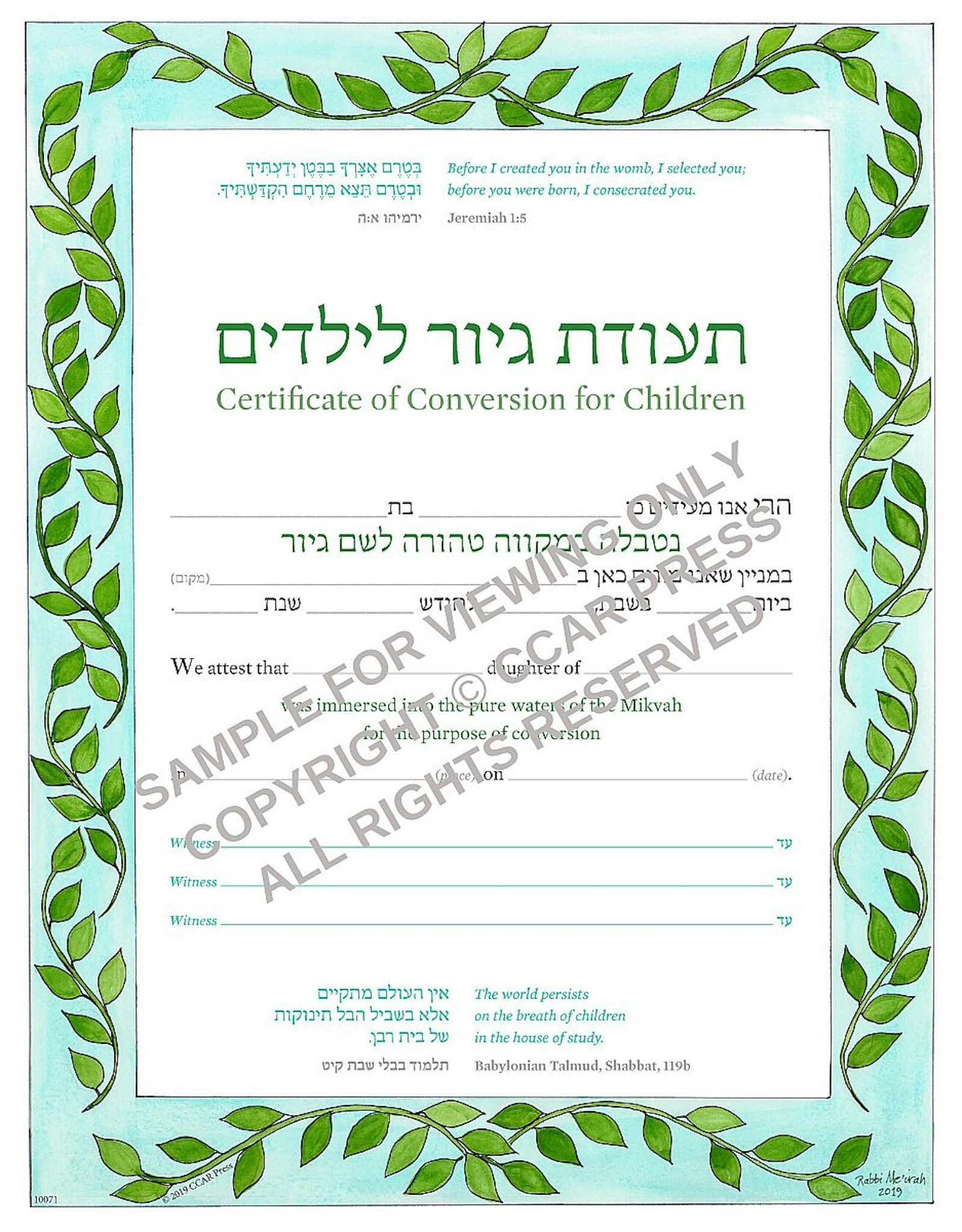 Cover of 'Child Conversion, Female - Certificate' 