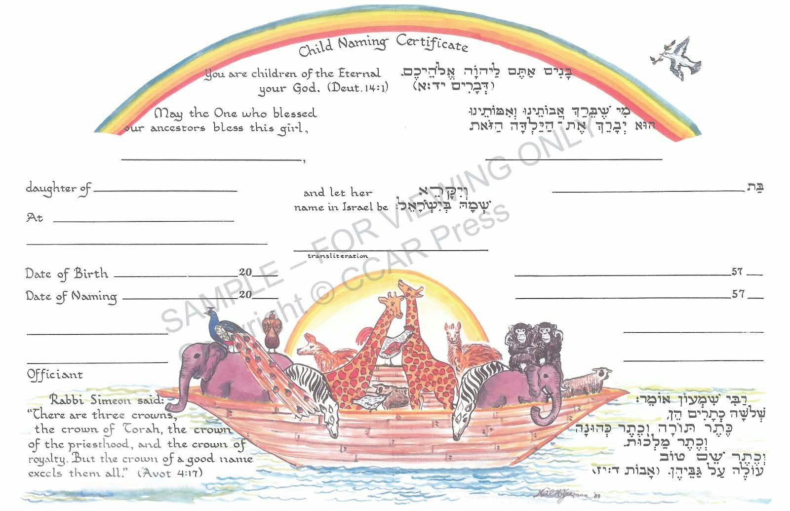 Cover of 'Child Naming, Girl: Double, Illuminated - Certificate' 