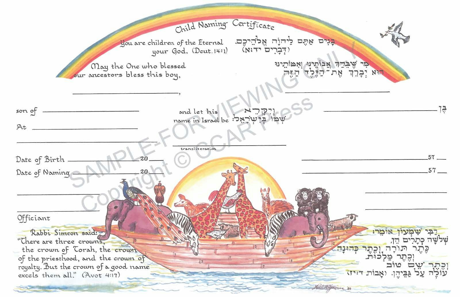 Cover of 'Child Naming, Boy: Double, Illuminated - Certificate' 