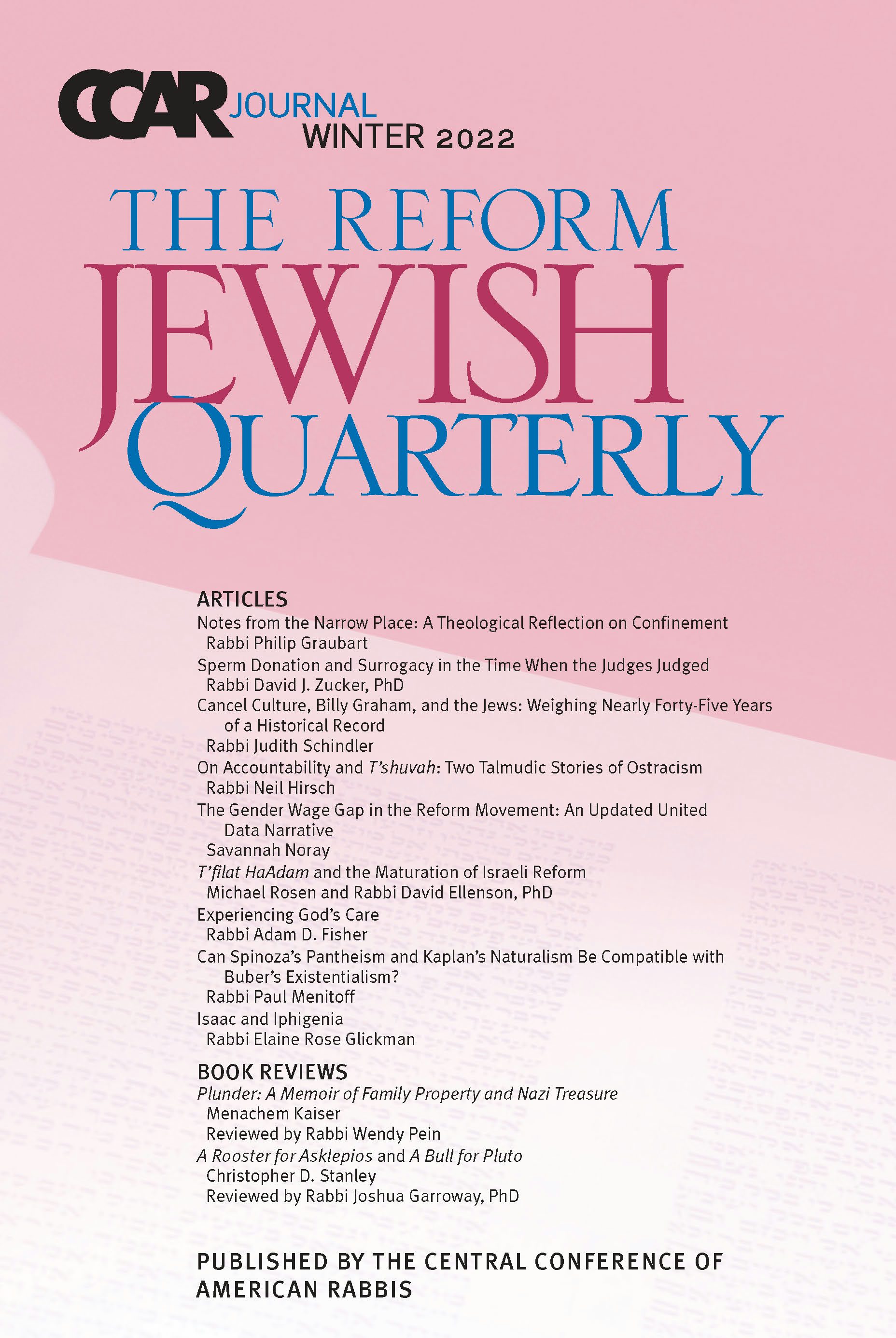 Cover of 'CCAR Journal - Winter 2022' by Rabbi Edwin C. Goldberg 