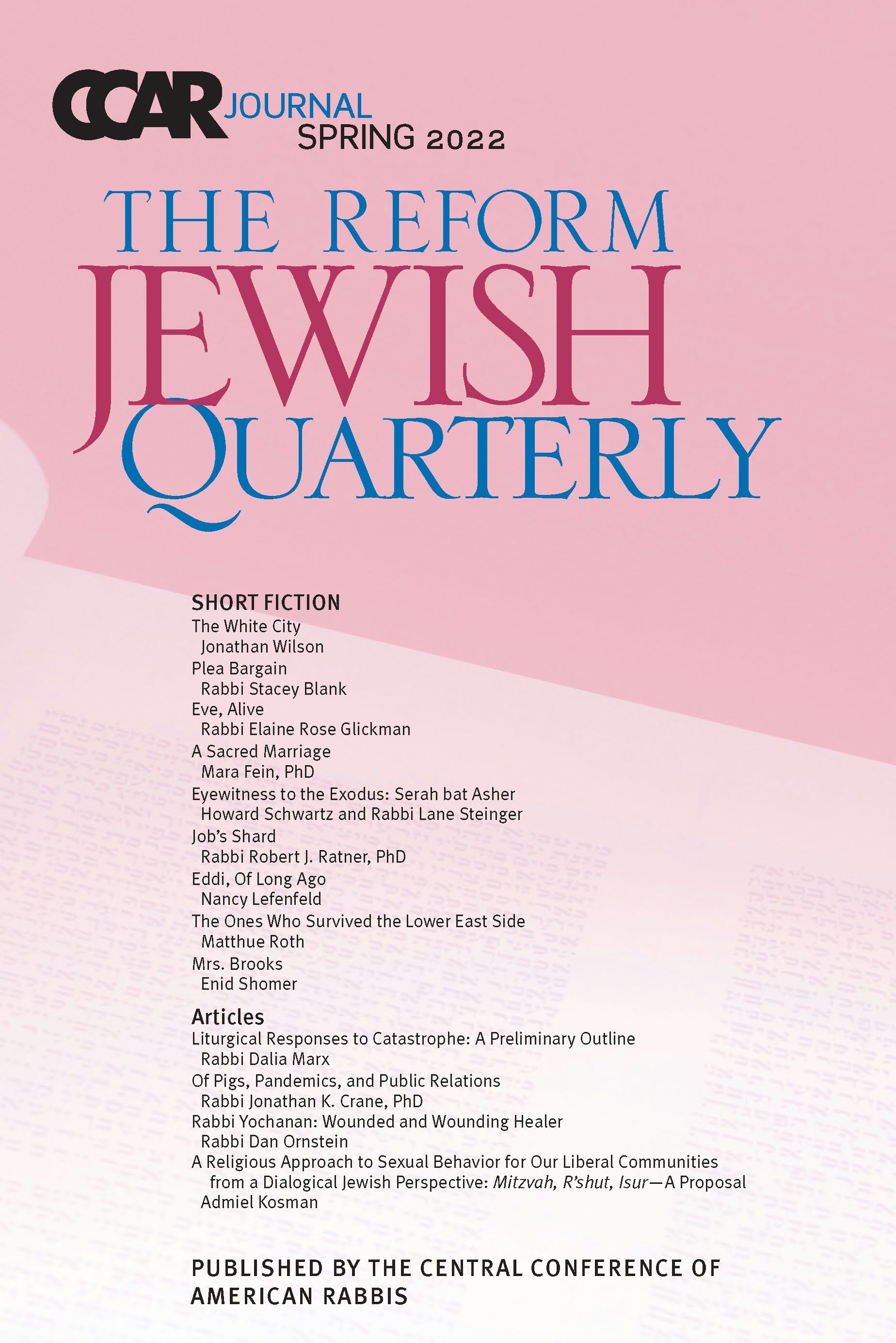 Cover of 'CCAR Journal - Spring 2022' by Rabbi Edwin C. Goldberg 