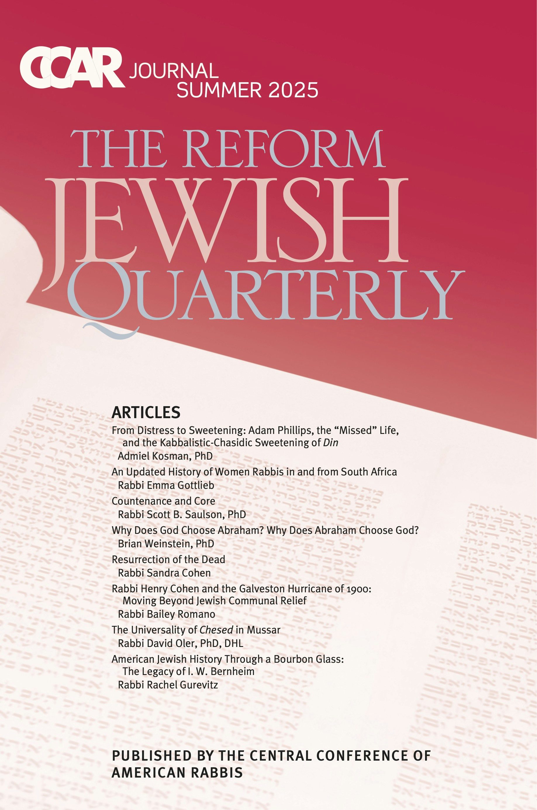 Cover of 'CCAR Journal - Summer 2025' by Rabbi Edwin C. Goldberg 