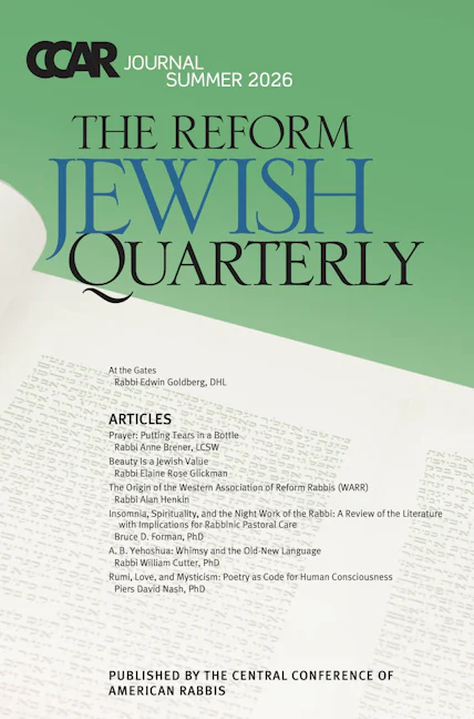 Cover of 'CCAR Journal - Summer 2026' by Rabbi Edwin C. Goldberg 